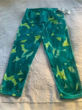 adidas Teal & Neon Yellow Performance Leggings